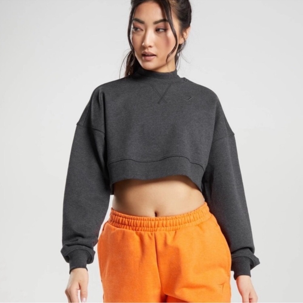 Gymshark Rest Day Gray Cropped Sweatshirt